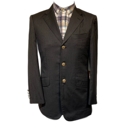 Dior Vintage Dark Grey Wool Suit Jacket