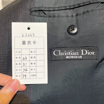 Dior Vintage Dark Grey Wool Suit Jacket