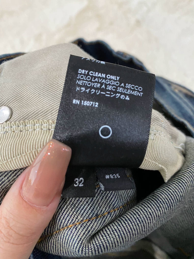 Amiri Blue Red Paisley Print Denim Pants