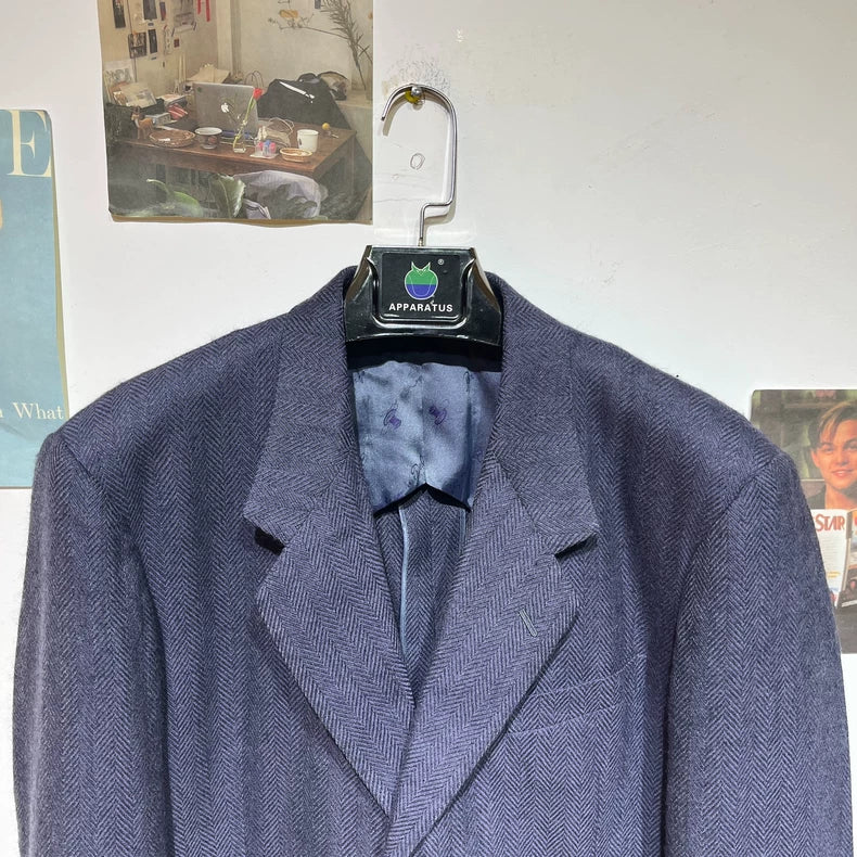 Vintage Herringbone Tailored Suit Jacket