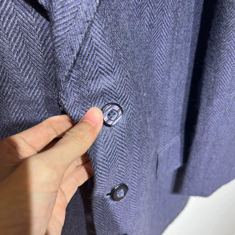 Vintage Herringbone Tailored Suit Jacket