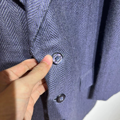 Vintage Herringbone Tailored Suit Jacket