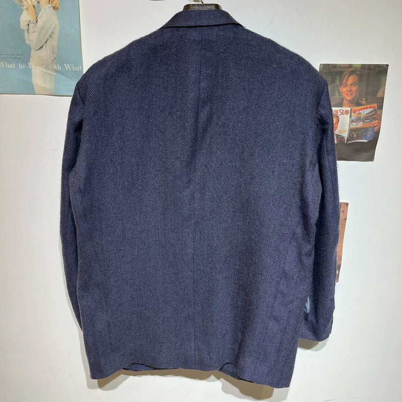 Vintage Herringbone Tailored Suit Jacket