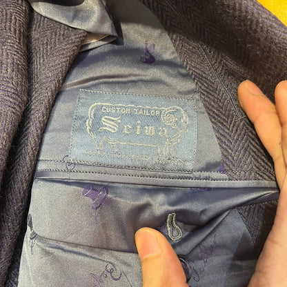 Vintage Herringbone Tailored Suit Jacket