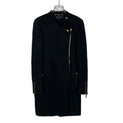 Gucci Black Shearling Zip Coat