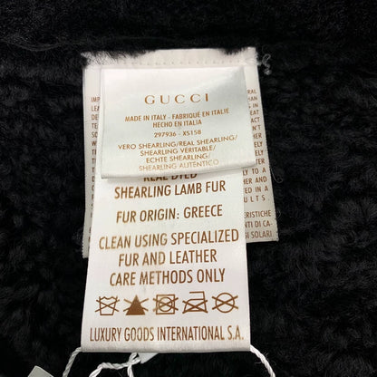 Gucci Black Shearling Zip Coat