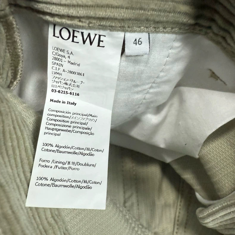 LOEWE Men's Cotton Washed Cargo Pants