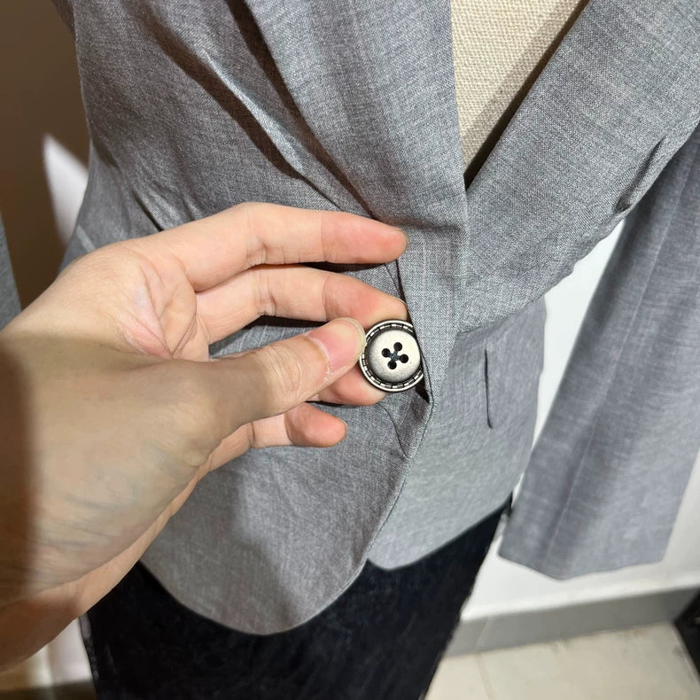 Vintage Grey Tailored Women's Blazer