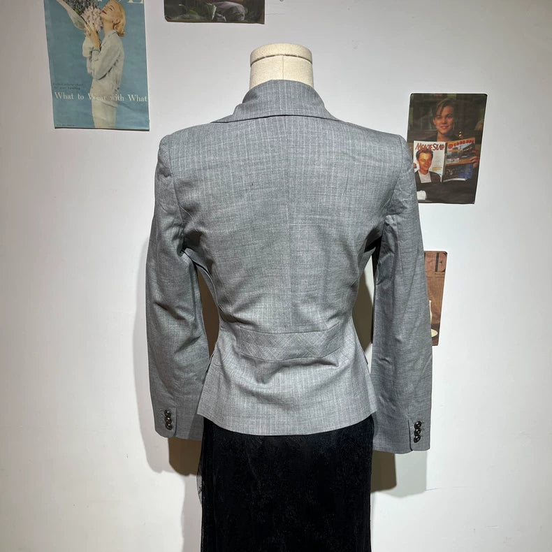 Vintage Grey Tailored Women's Blazer