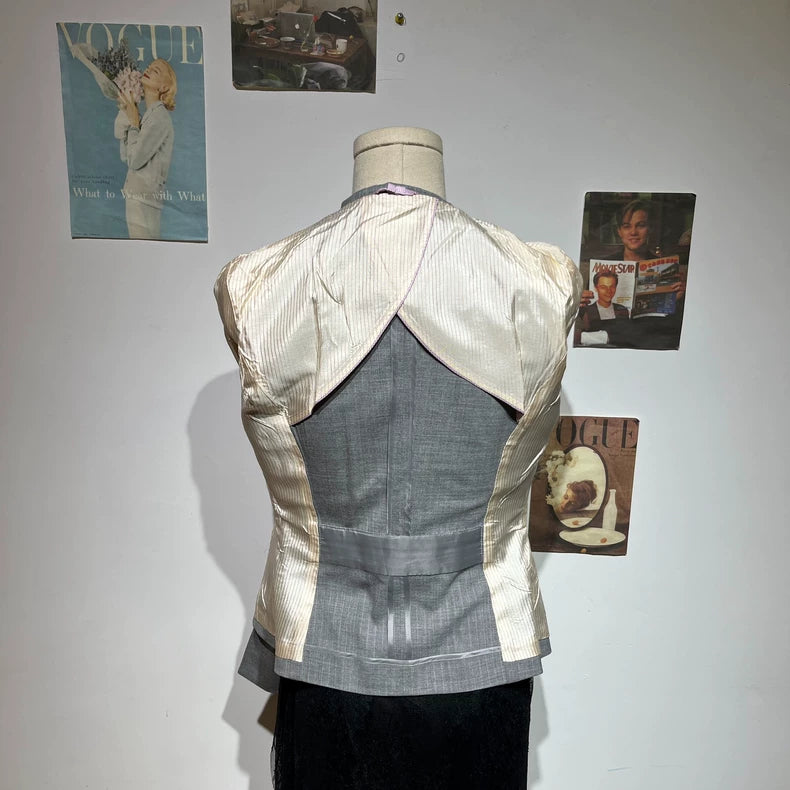 Vintage Grey Tailored Women's Blazer