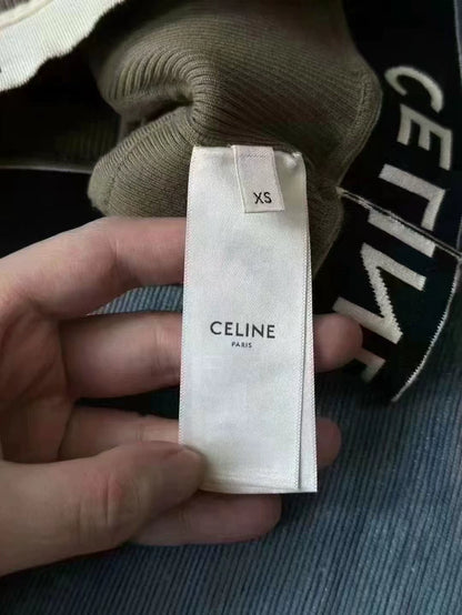 Celine Khaki Green Knitted Vest