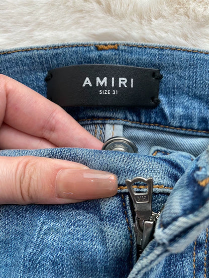 Amiri Distressed Patchwork Denim Jeans