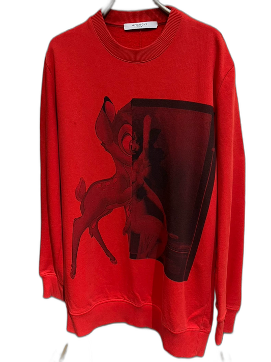 Givenchy Red Bambi Sweatshirt in Excellent Condition