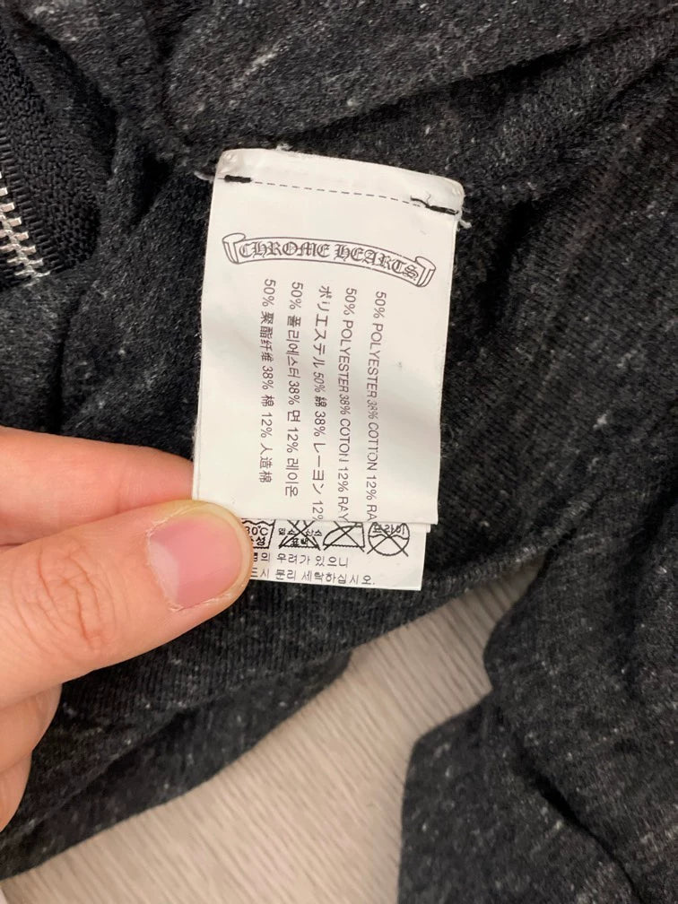 Gray Chrome Hearts Zip-Up Hoodie