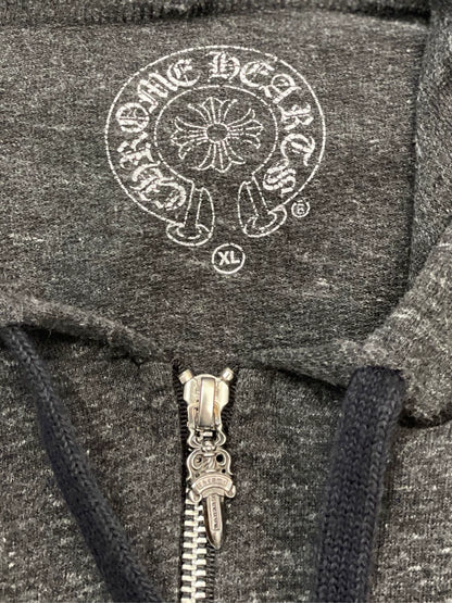 Gray Chrome Hearts Zip-Up Hoodie