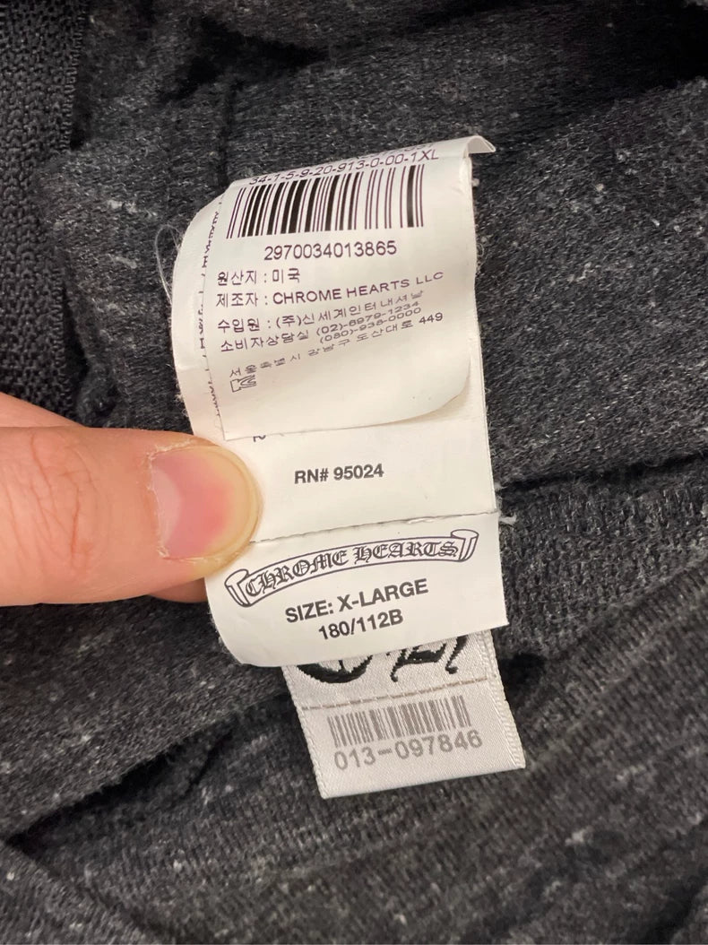 Gray Chrome Hearts Zip-Up Hoodie