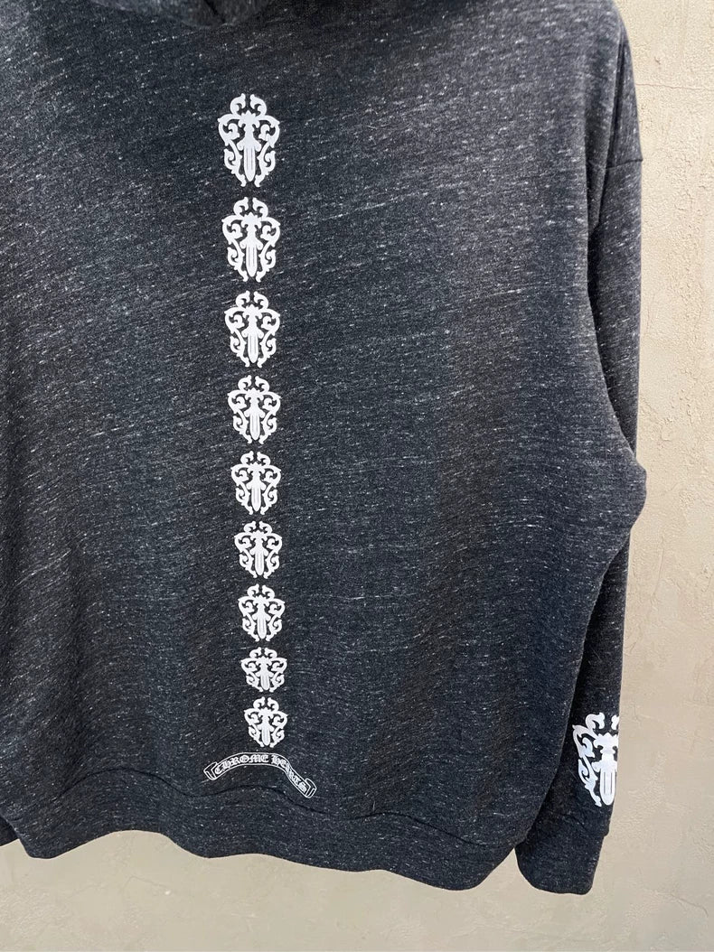 Gray Chrome Hearts Zip-Up Hoodie