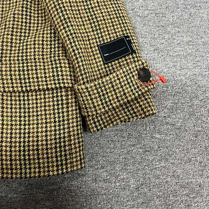 Houndstooth Wool Blend Jacket for Men