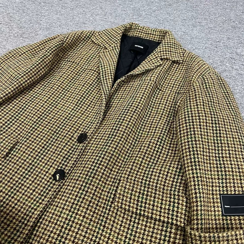 Houndstooth Wool Blend Jacket for Men