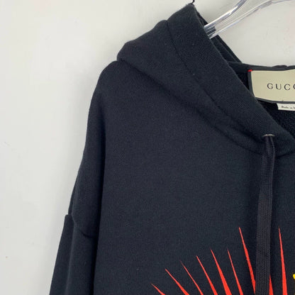 Gucci Black Hoodie with Tiger Embroidery