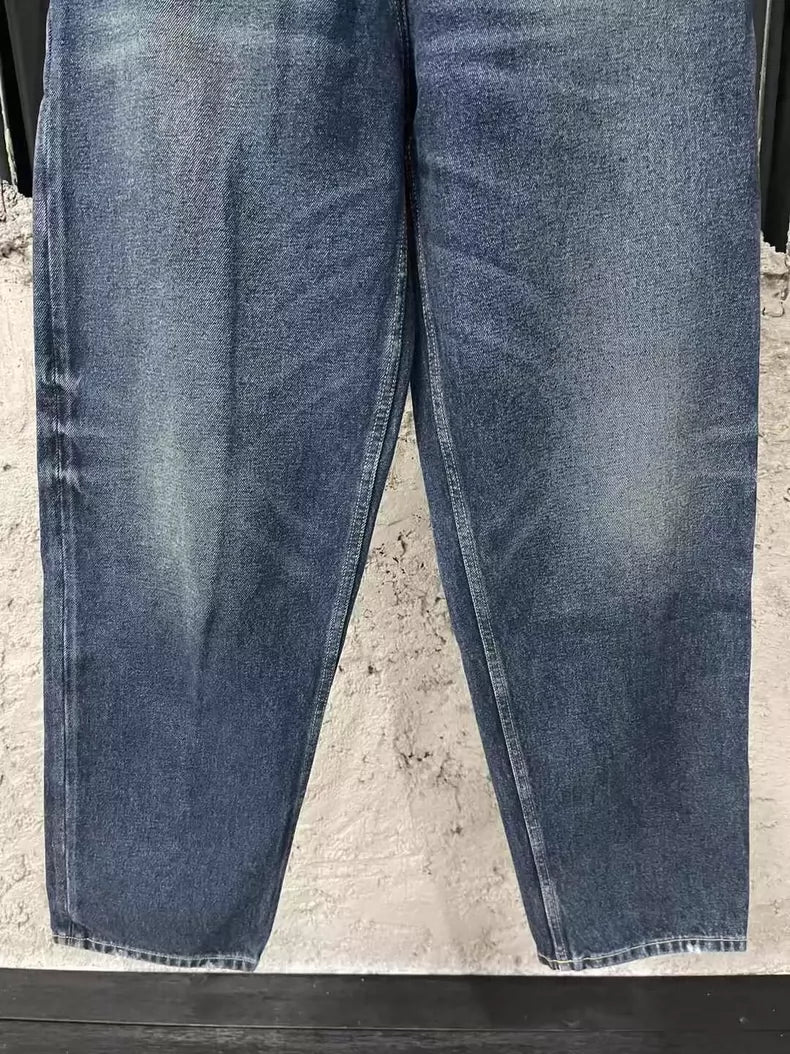 Prada Denim Pants with Metal Triangle Logo