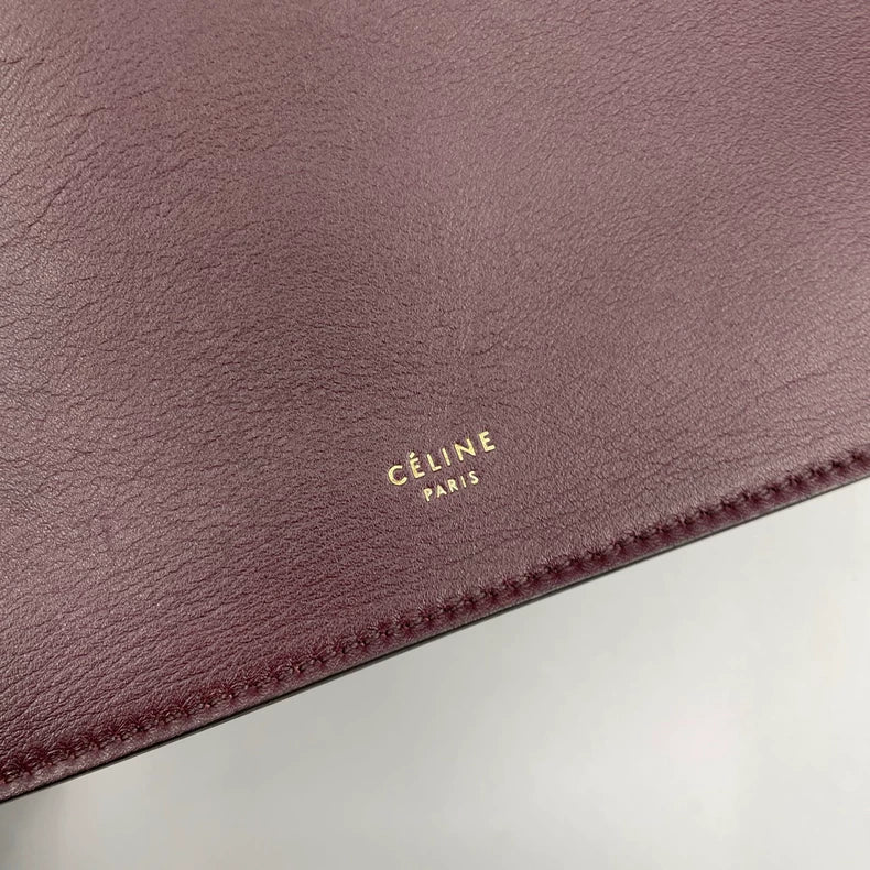Celine Clasp Crossbody Bag in Burgundy