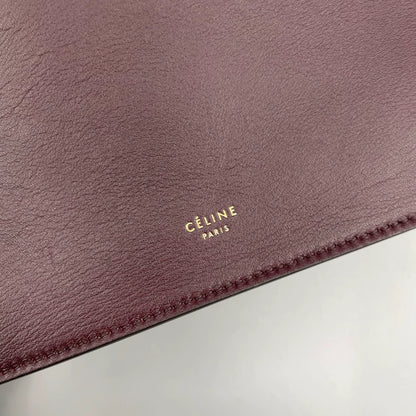 Celine Clasp Crossbody Bag in Burgundy