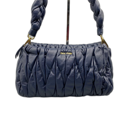 miumiu Braided Shoulder Bag in Navy Blue