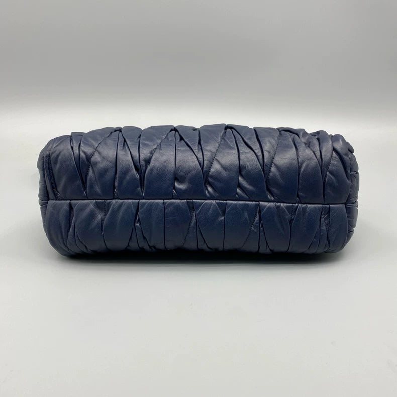 miumiu Braided Shoulder Bag in Navy Blue