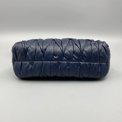 miumiu Braided Shoulder Bag in Navy Blue
