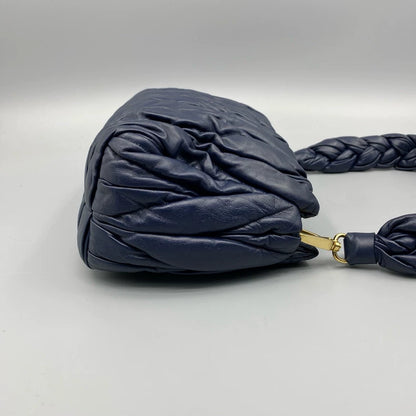 miumiu Braided Shoulder Bag in Navy Blue
