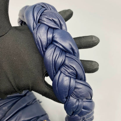 miumiu Braided Shoulder Bag in Navy Blue