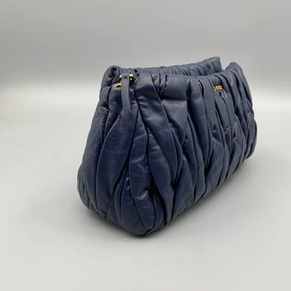 miumiu Braided Shoulder Bag in Navy Blue