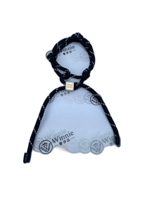 Miumiu Black White Metal Logo Bracelet