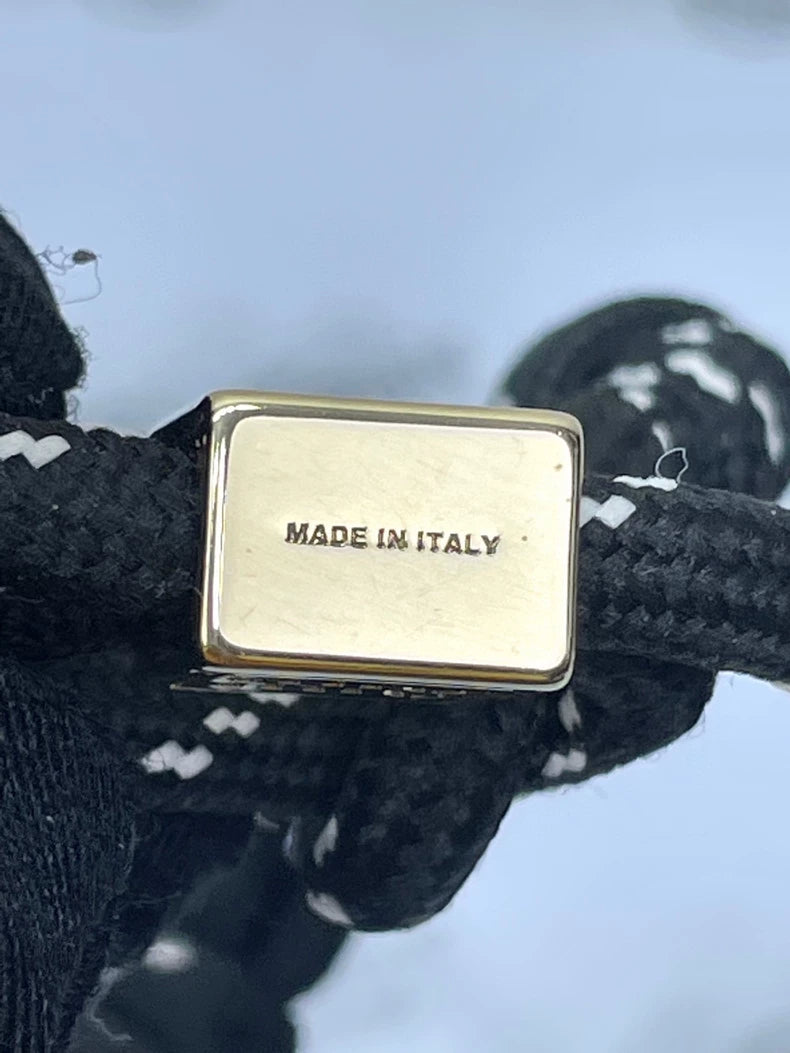 Miumiu Black White Metal Logo Bracelet