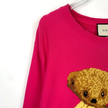 Gucci Pink Bear Embroidered Sweatshirt