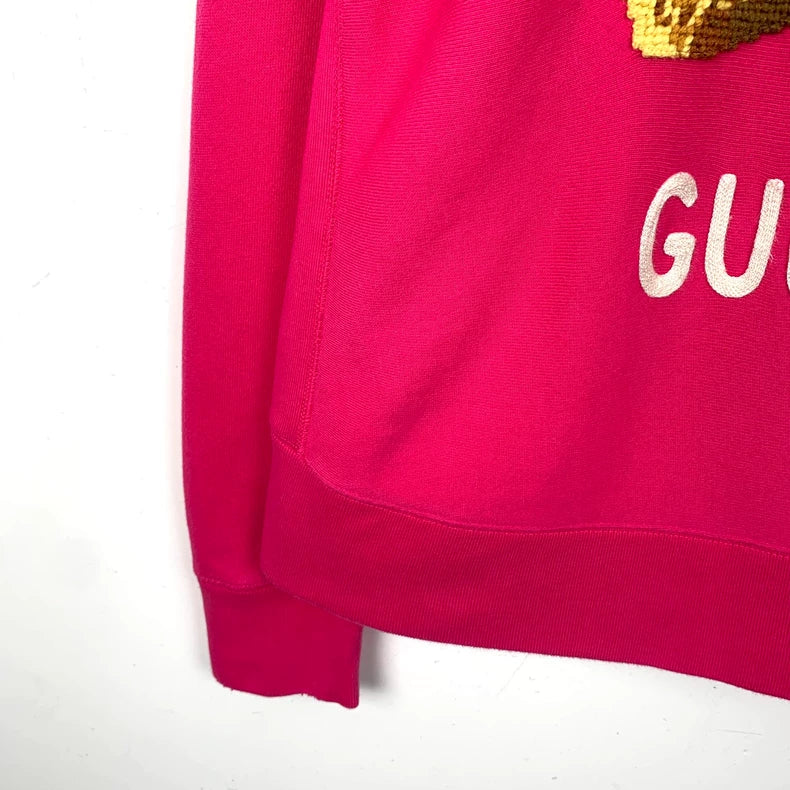 Gucci Pink Bear Embroidered Sweatshirt