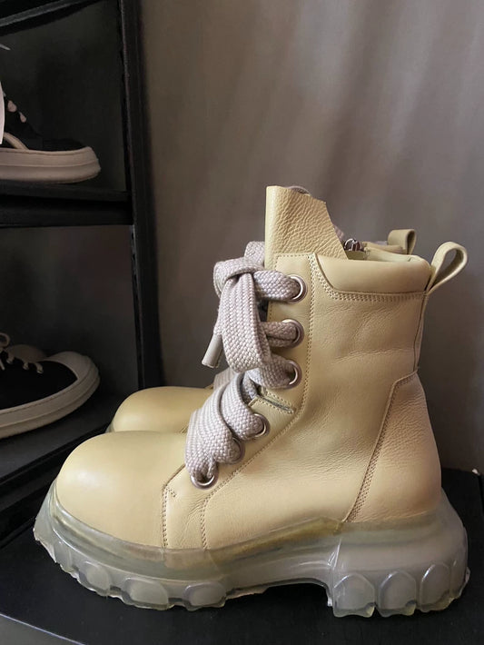Rick Owens Chunky Lace Clear Sole Boots-yf