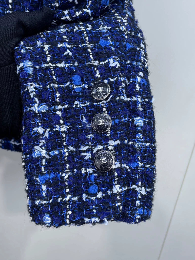 Blue Check Tweed Jacket from Chanel