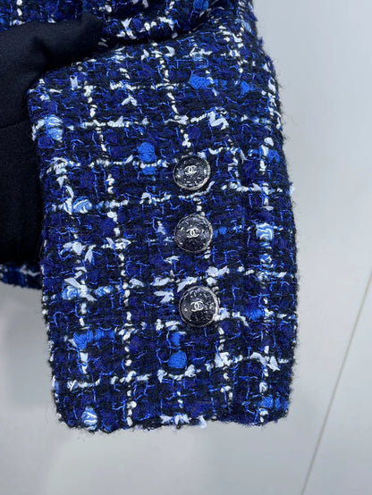Blue Check Tweed Jacket from Chanel