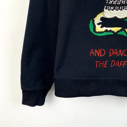 Gucci Black Skull Embroidered Hooded Sweatshirt