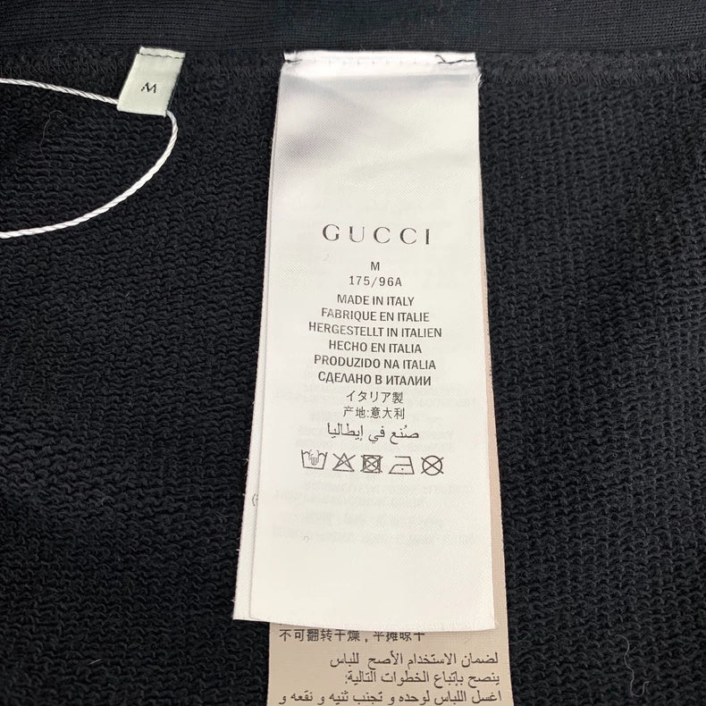 Gucci Black Skull Embroidered Hooded Sweatshirt