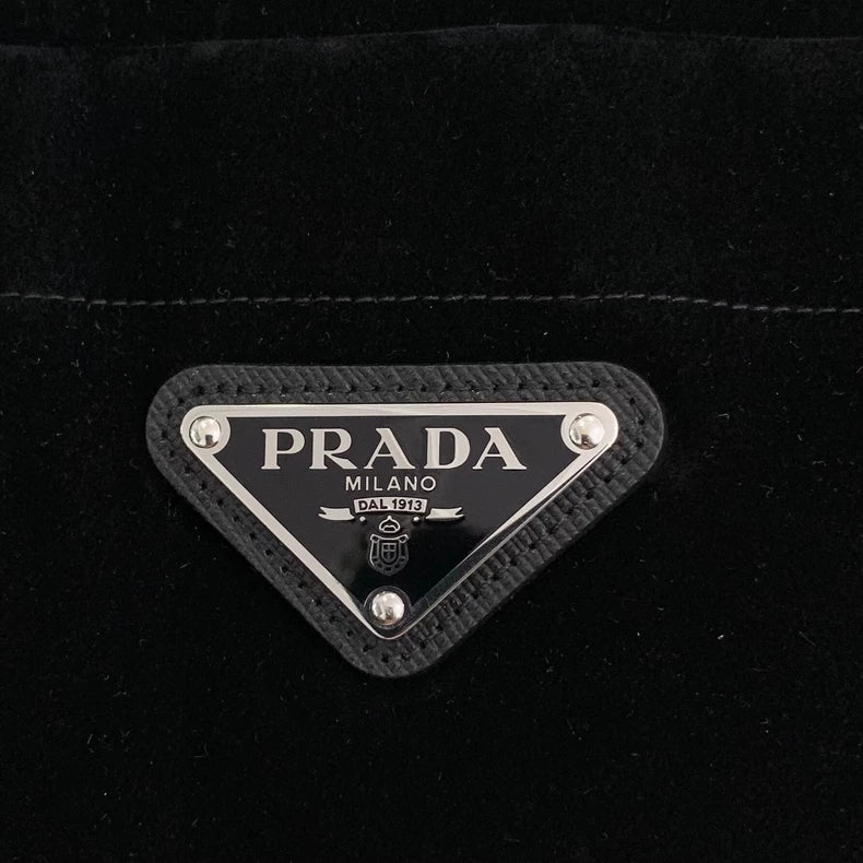Prada Black Cotton Triangular Logo Jacket