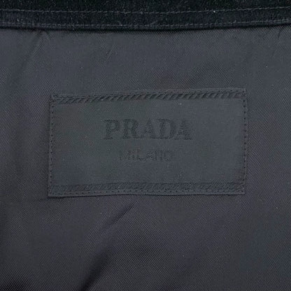 Prada Black Cotton Triangular Logo Jacket