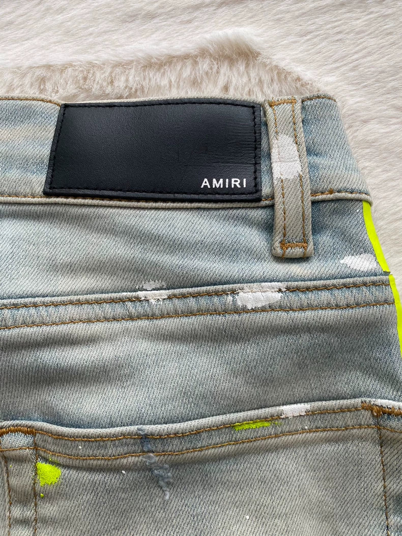 Amiri Neon Side Stripe Denim Pants