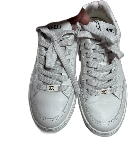 Chanel White Sneakers Size 37