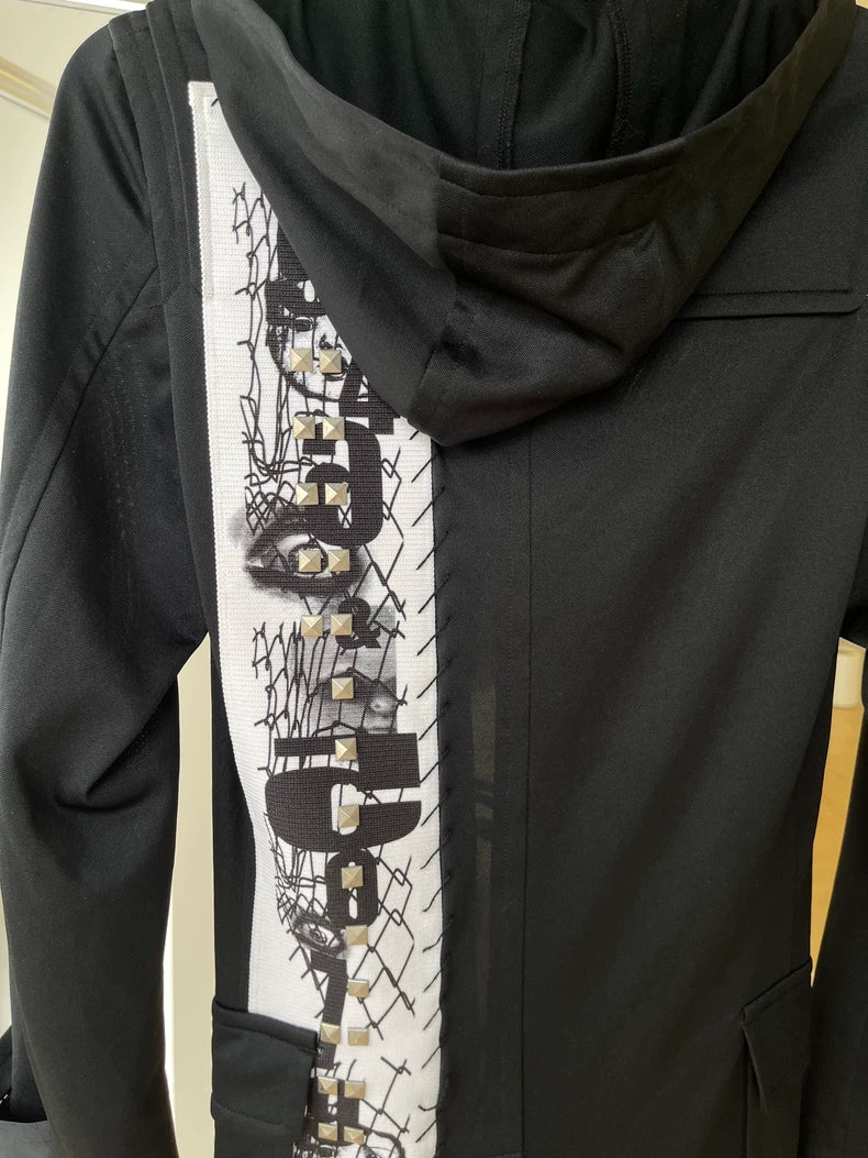 CDG Homme Plus Graffiti Rivet Trench Coat