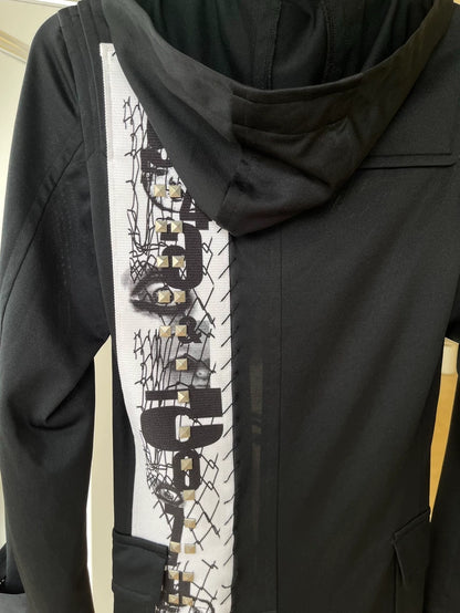 CDG Homme Plus Graffiti Rivet Trench Coat