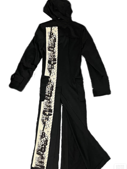 CDG Homme Plus Graffiti Rivet Trench Coat