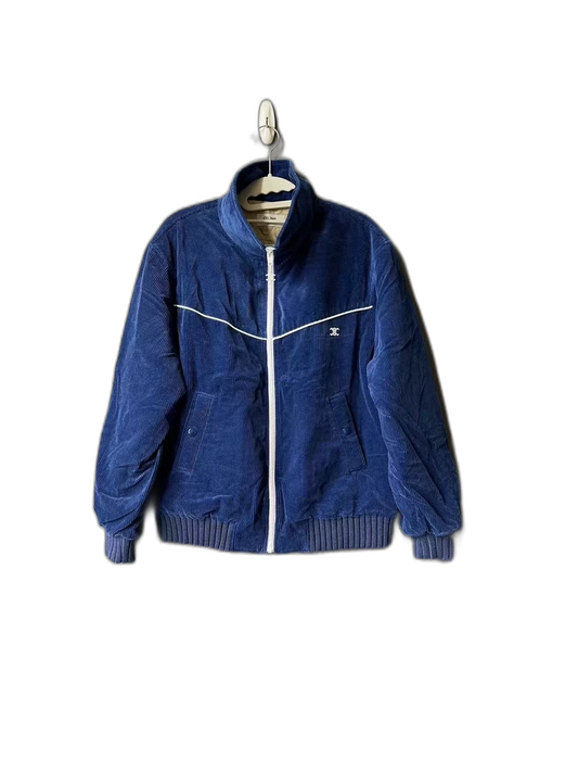 Celine Blue Corduroy Embroidered Jacket